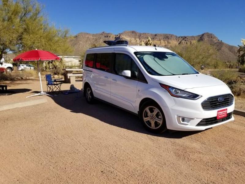Winter Camping is easy in a Mini-T Camper Van Arizona style!